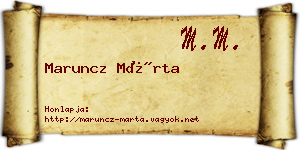 Maruncz Márta névjegykártya